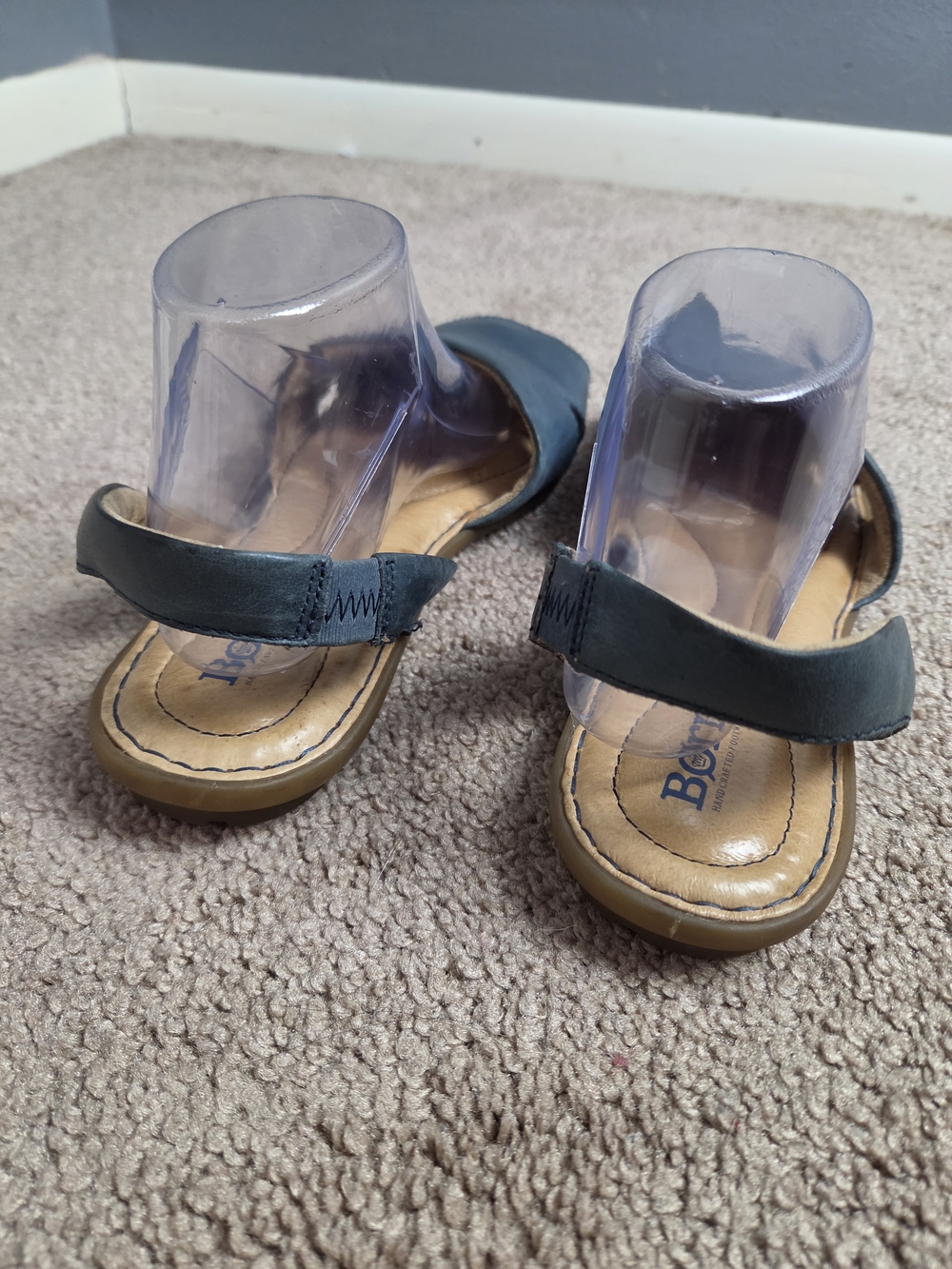 Born Teal Open-Toe Slingback Leather Mules - Picture 5 of 6